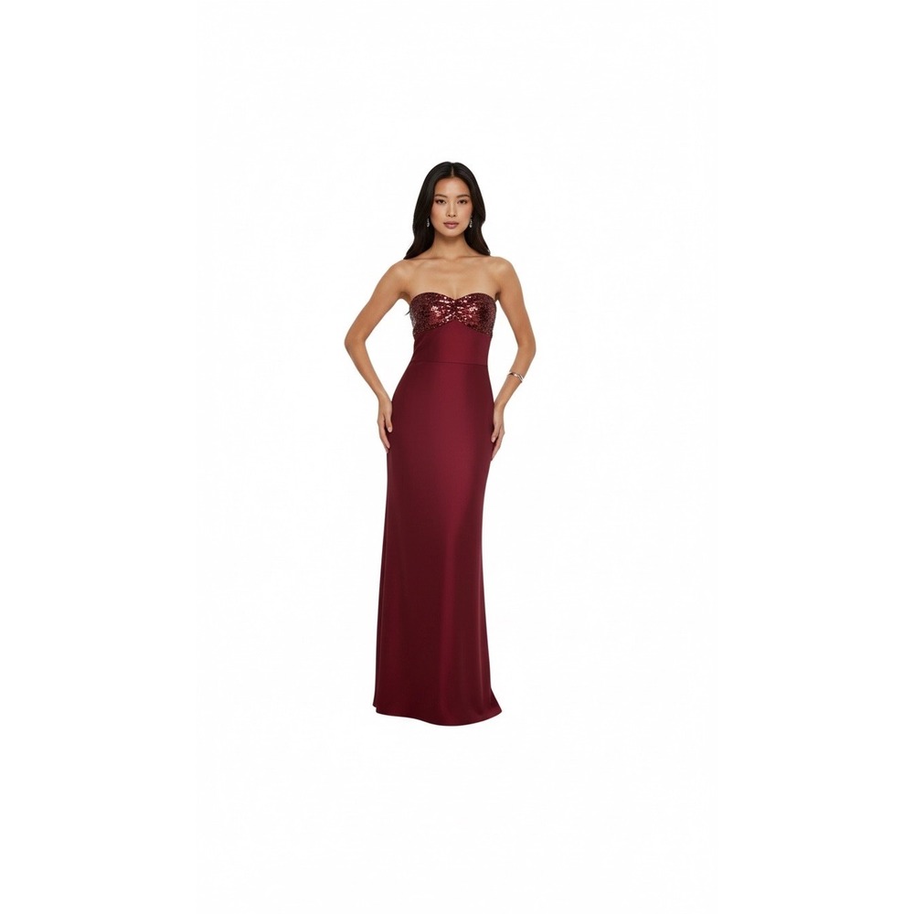 Princess Polly See the Vision Sequin Strapless Open Back Satin Gown Dress 4